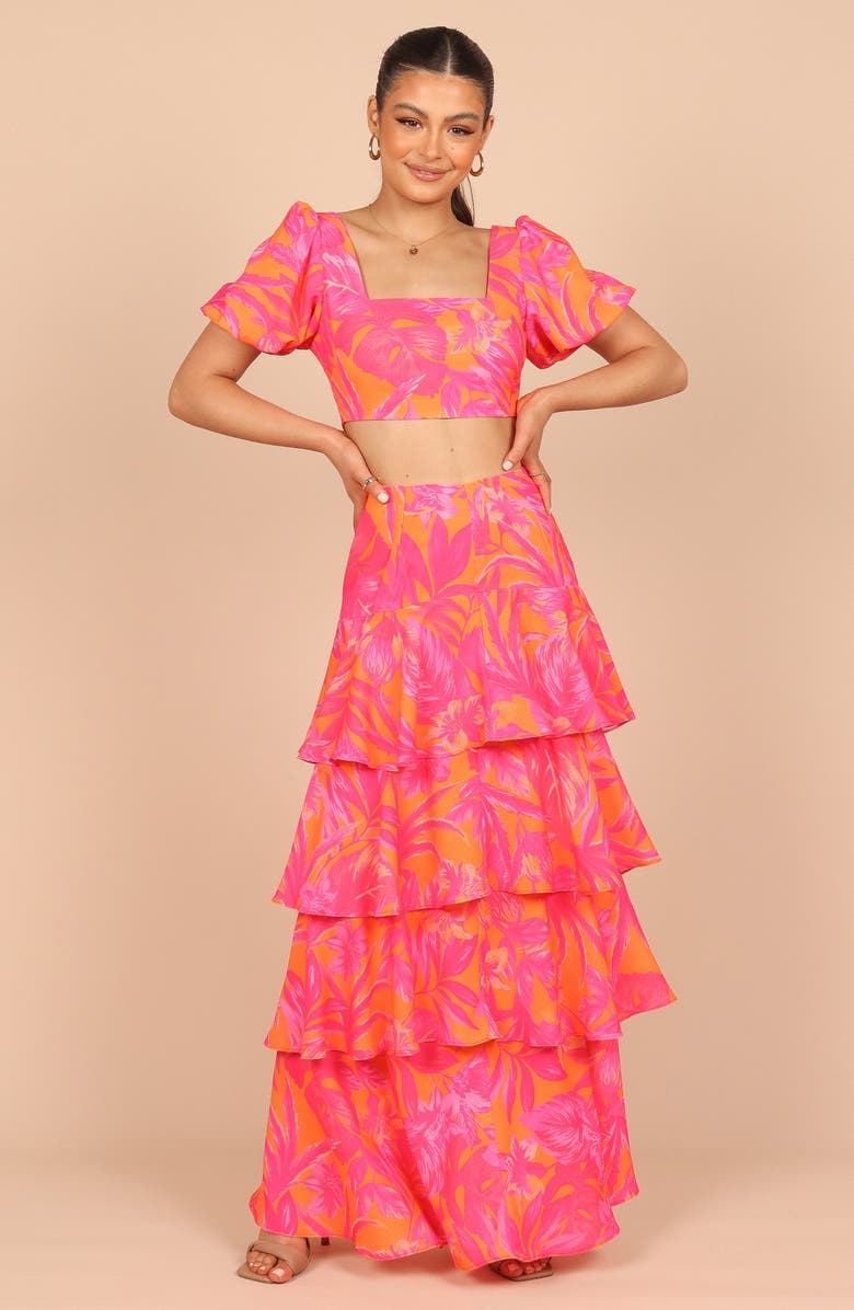 Petal & Pup Addison Tropical Floral Crop Top, Alternate, color, Pink Tropics