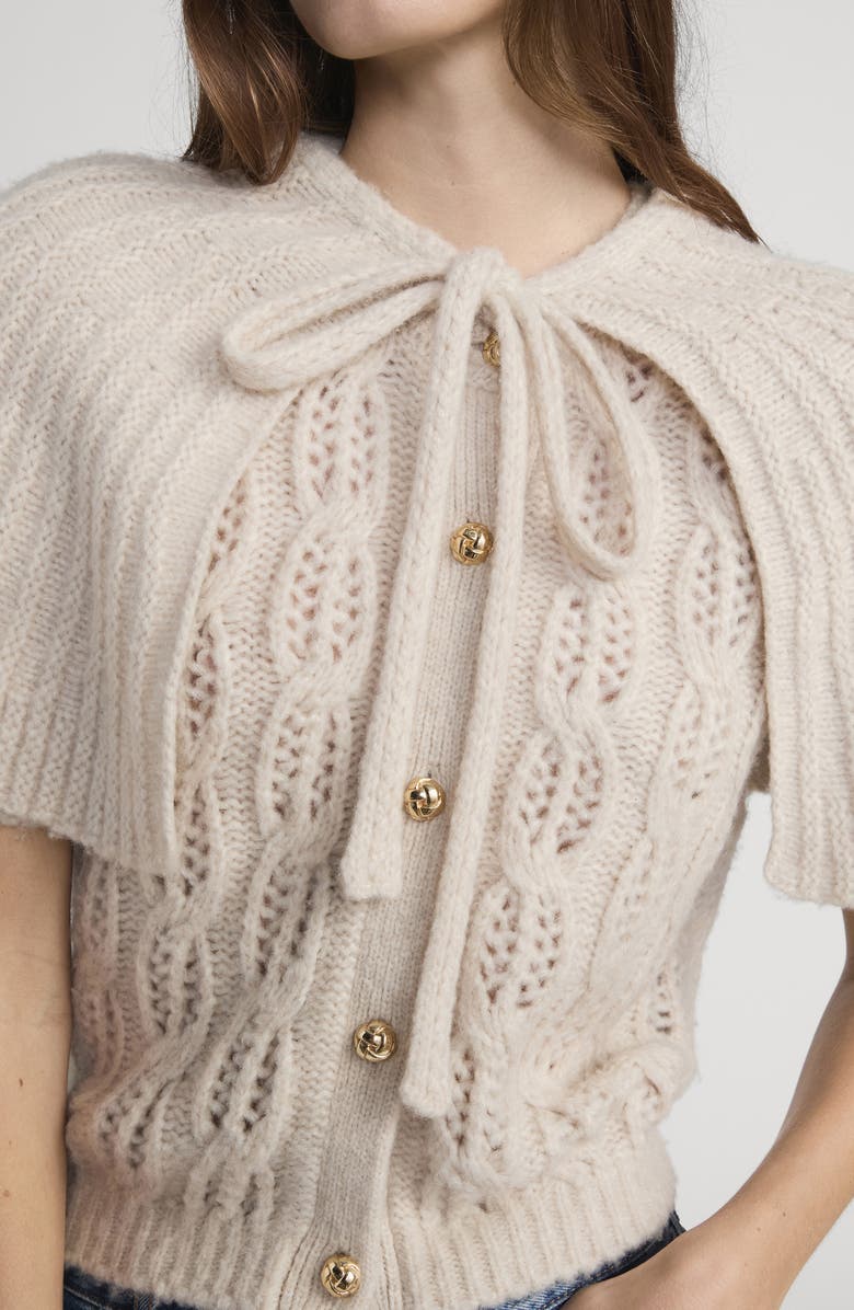 FRAME The Cape Merino Wool Blend Cardigan, Alternate, color, Fawn