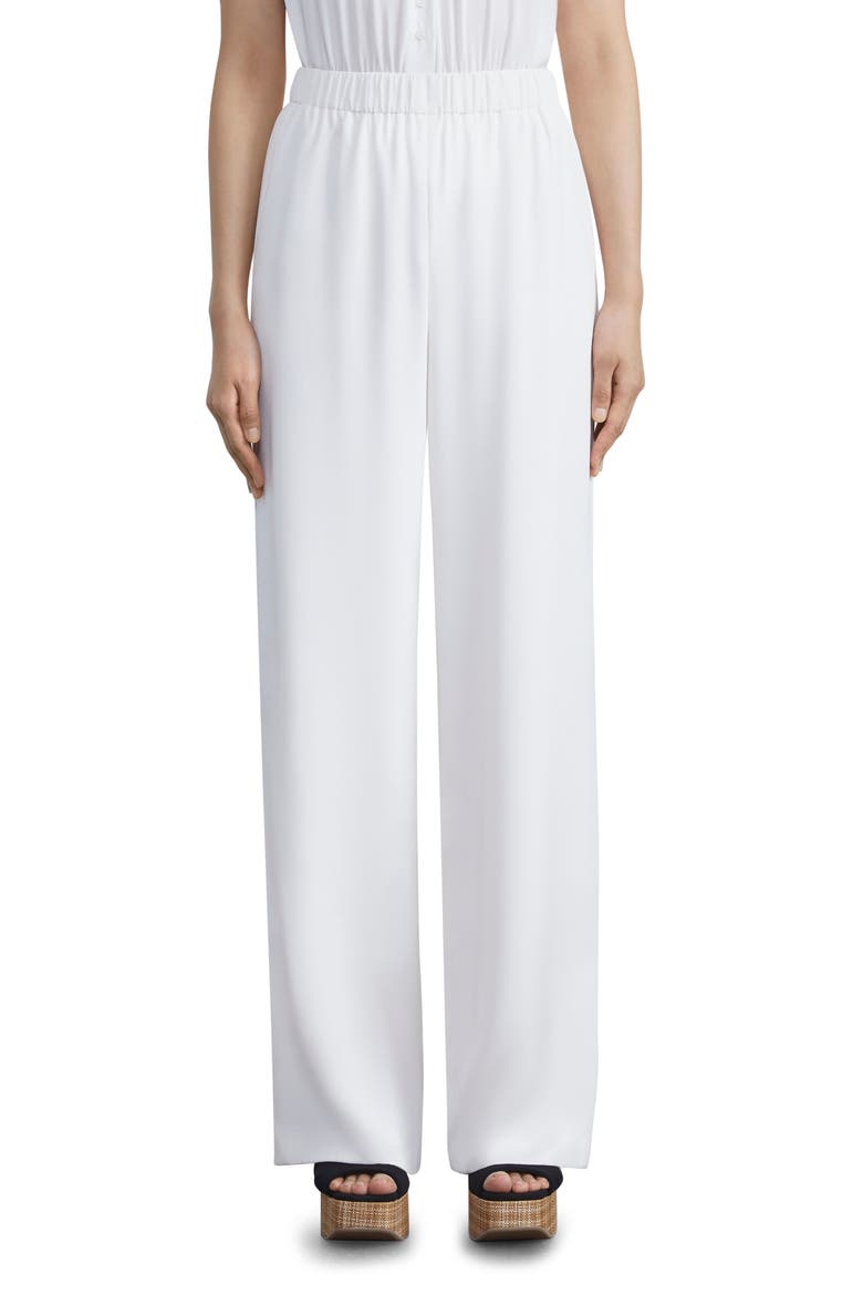 Perry Stretch Silk Crêpe de Chine Pants, Main, color, CLOUD