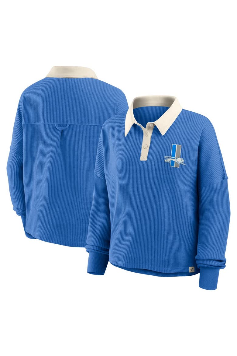 Women's Fanatics Blue Detroit Lions Oversized Hometown Premium Thermal Long Sleeve Shirt, Main, color, Blue