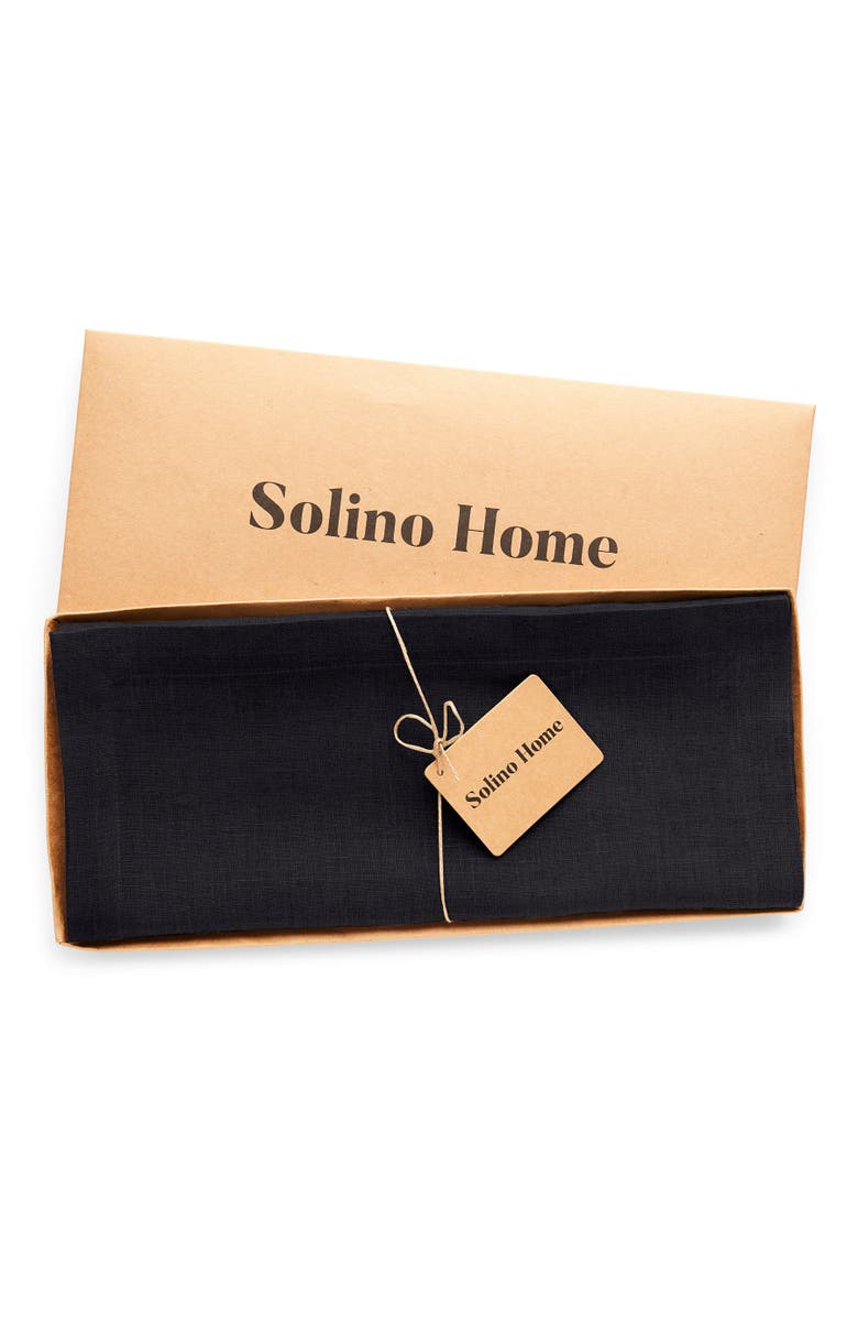 Solino Home Linen Table Runner for Dining Table, Holiday and Everyday Table Decor - Diana, Alternate, color, Black