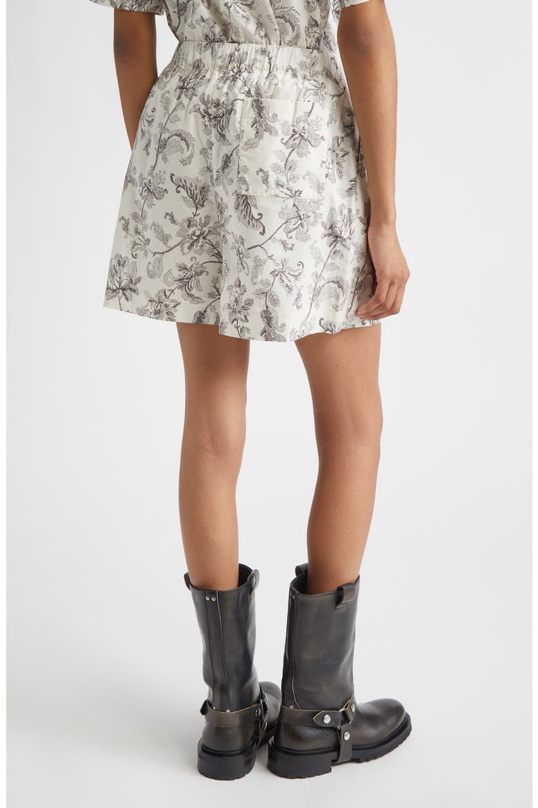 Journey Floral Print Cotton Shorts, Alternate, color, DUSTY WHITE/ BLACK
