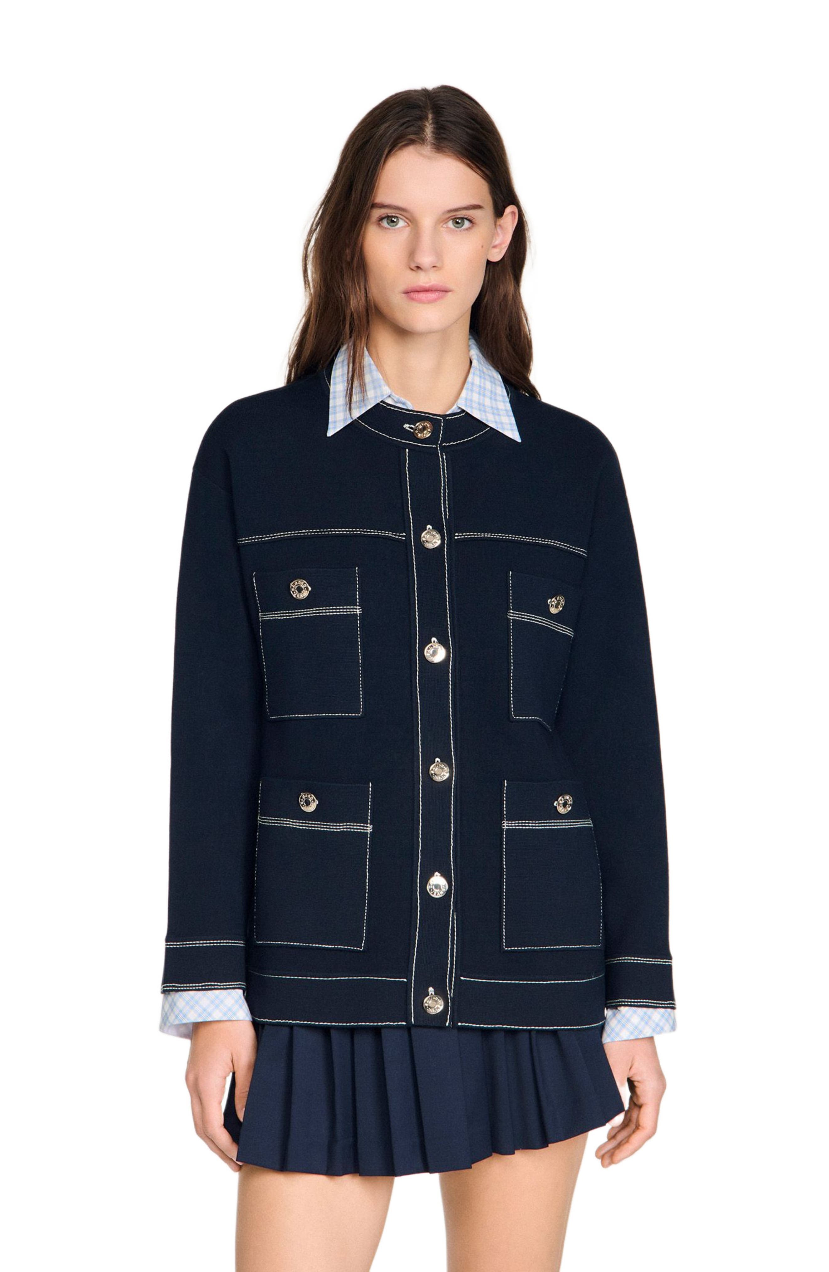 Contrast stitch cardigan