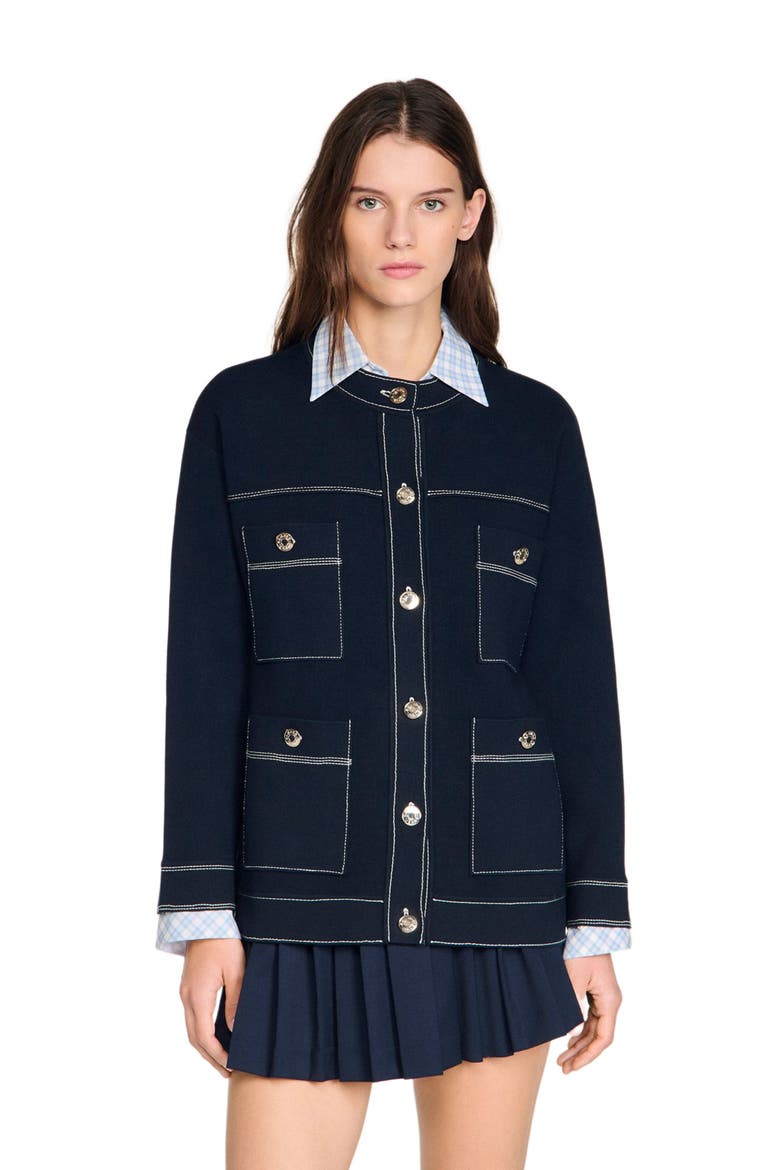 Contrast stitch cardigan (Women) | Nordstrom