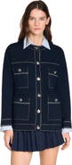 SANDRO Contrast stitch cardigan