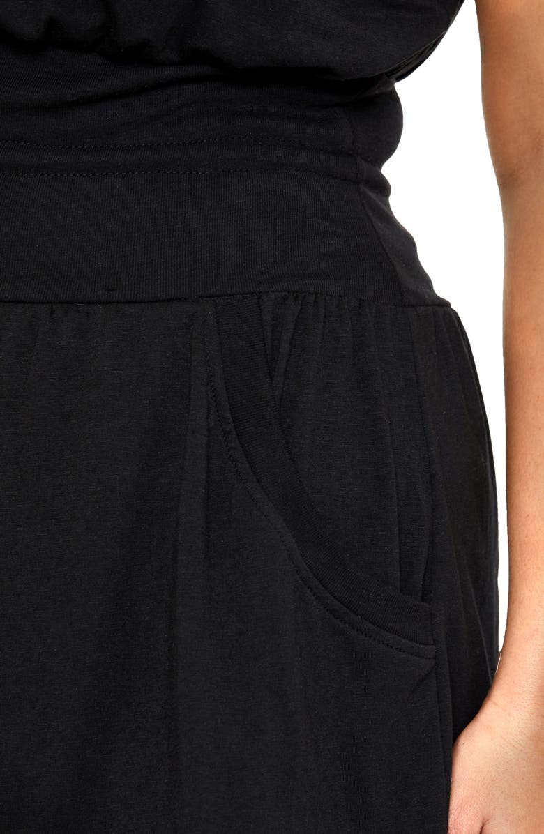 Becca Etc. Beach Date Tie Waist Cover-Up Minidress, Alternate, color, Black