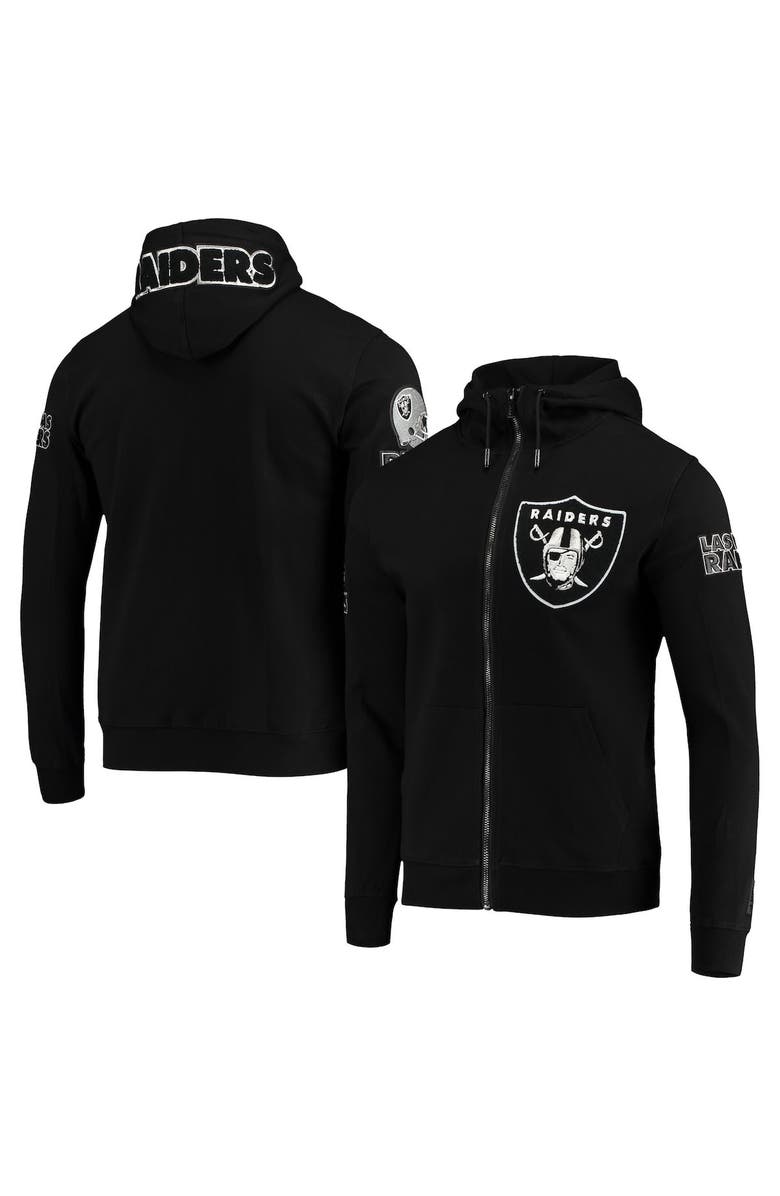 PRO STANDARD Men's Pro Standard Black Las Vegas Raiders 4-Hit Full-Zip Hoodie, Main, color, 