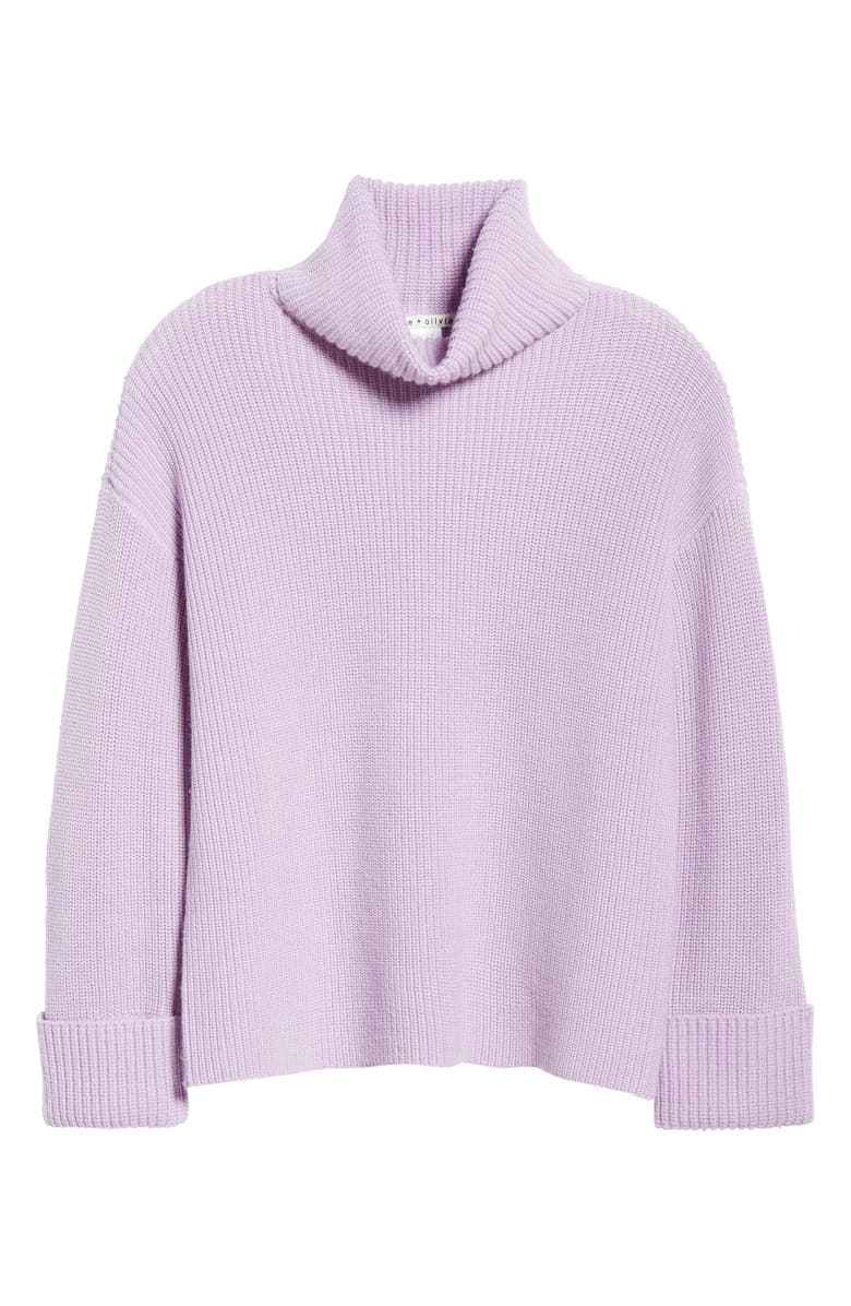 Alice + Olivia Cross Back Wool & Cotton Blend Sweater, Alternate, color, 