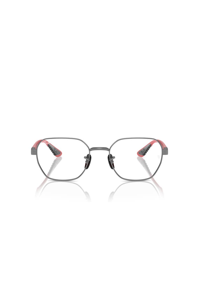 Ray-Ban 54mm Irregular optical glasses, Alternate, color, Silver/ Red