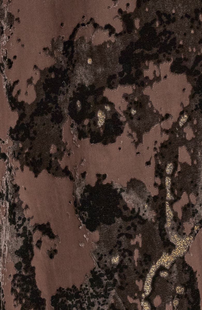 Donna Karan New York Sleeveless Metallic Burnout Midi Dress, Alternate, color, Chocolate Plum