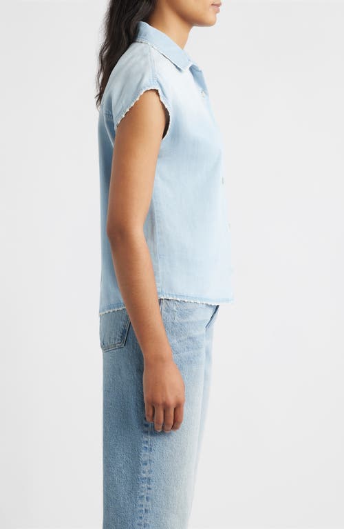 Cloth & Stone Trim Chambray Shirt In Blue