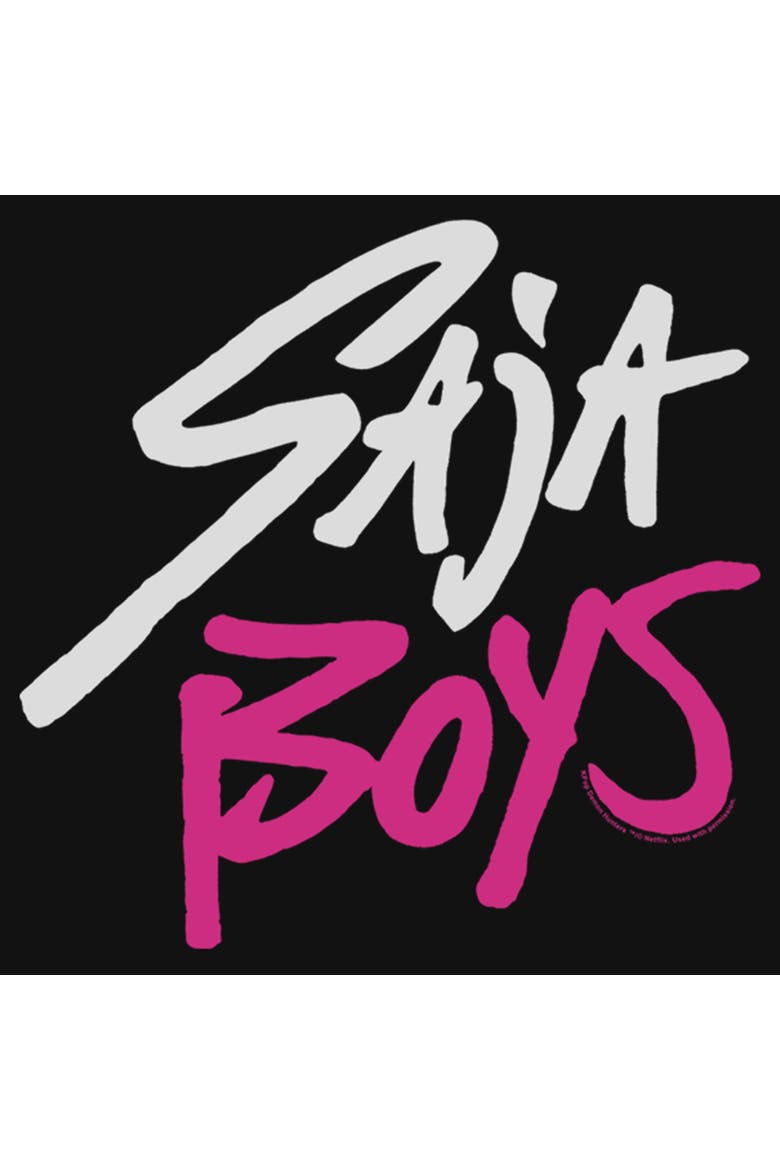 Girl's KPop Demon Hunters Saja Boys Logo  Graphic T-Shirt, Alternate, color, Black