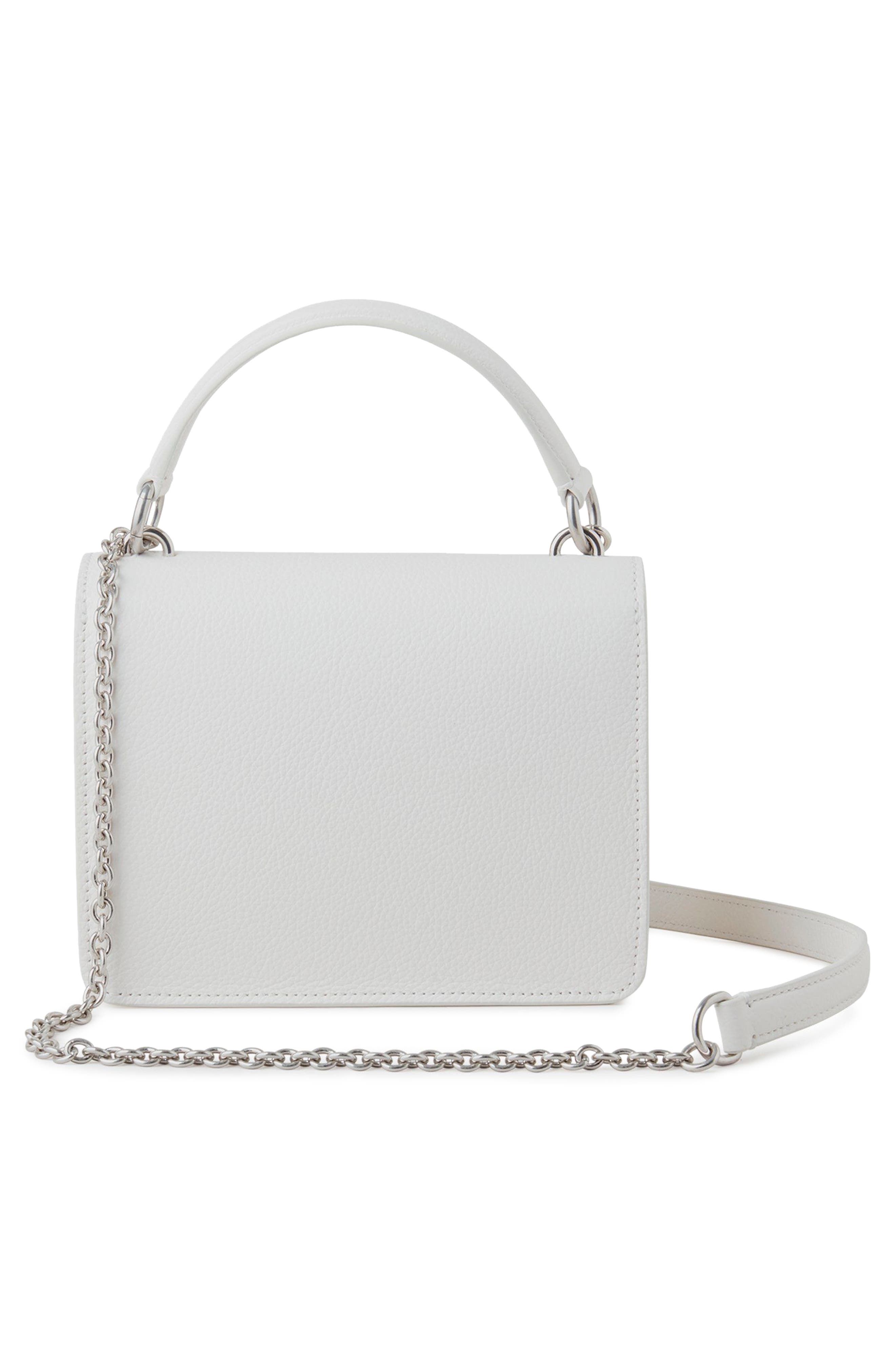 Mulberry Small Amberley Leather Crossbody Bag, Alternate, color, White