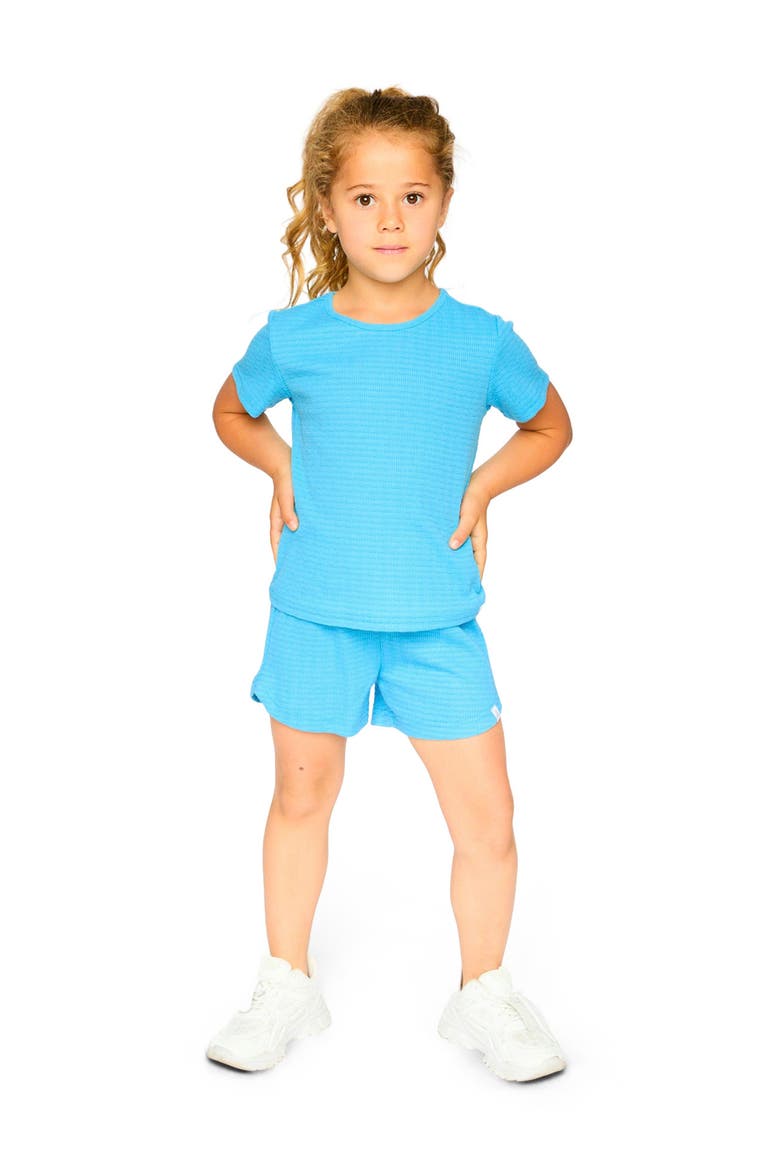 Crinkle Jersey Elastic Waist Shorts, Alternate, color, Blue