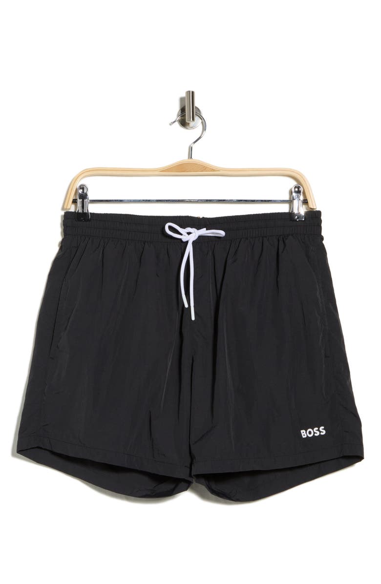 BOSS Octopus Swim Shorts, Main, color, Black