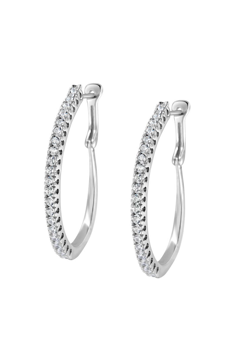 Haus of Brilliance 10KT White Gold 1 Ct Diamond Hoop Earrings, Alternate, color, White