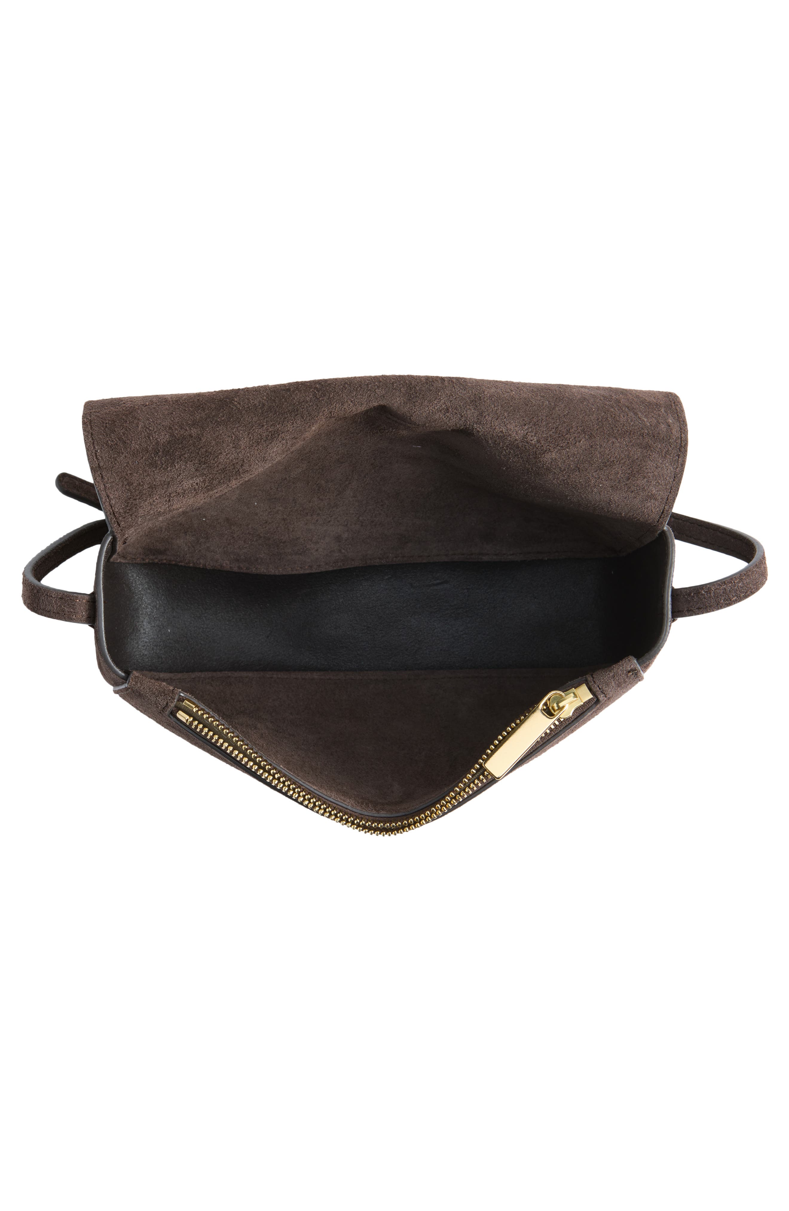 Clio Suede Shoulder Bag, Alternate, color, EBONY