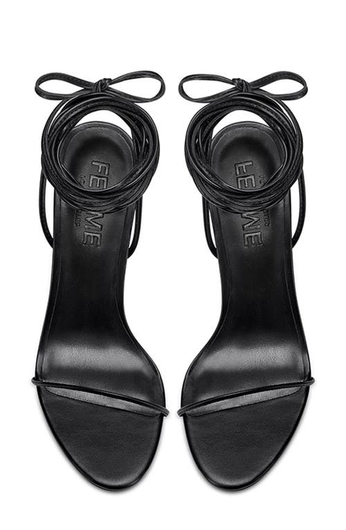 Femme La 3.0 Barely There Ankle Wrap Sandal In Black