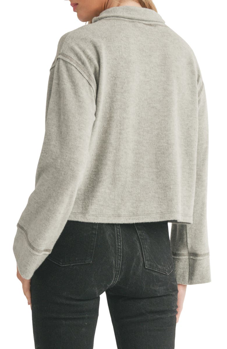 Lush Brushed Long Sleeve Turtleneck Crop Sweater, Alternate, color, 