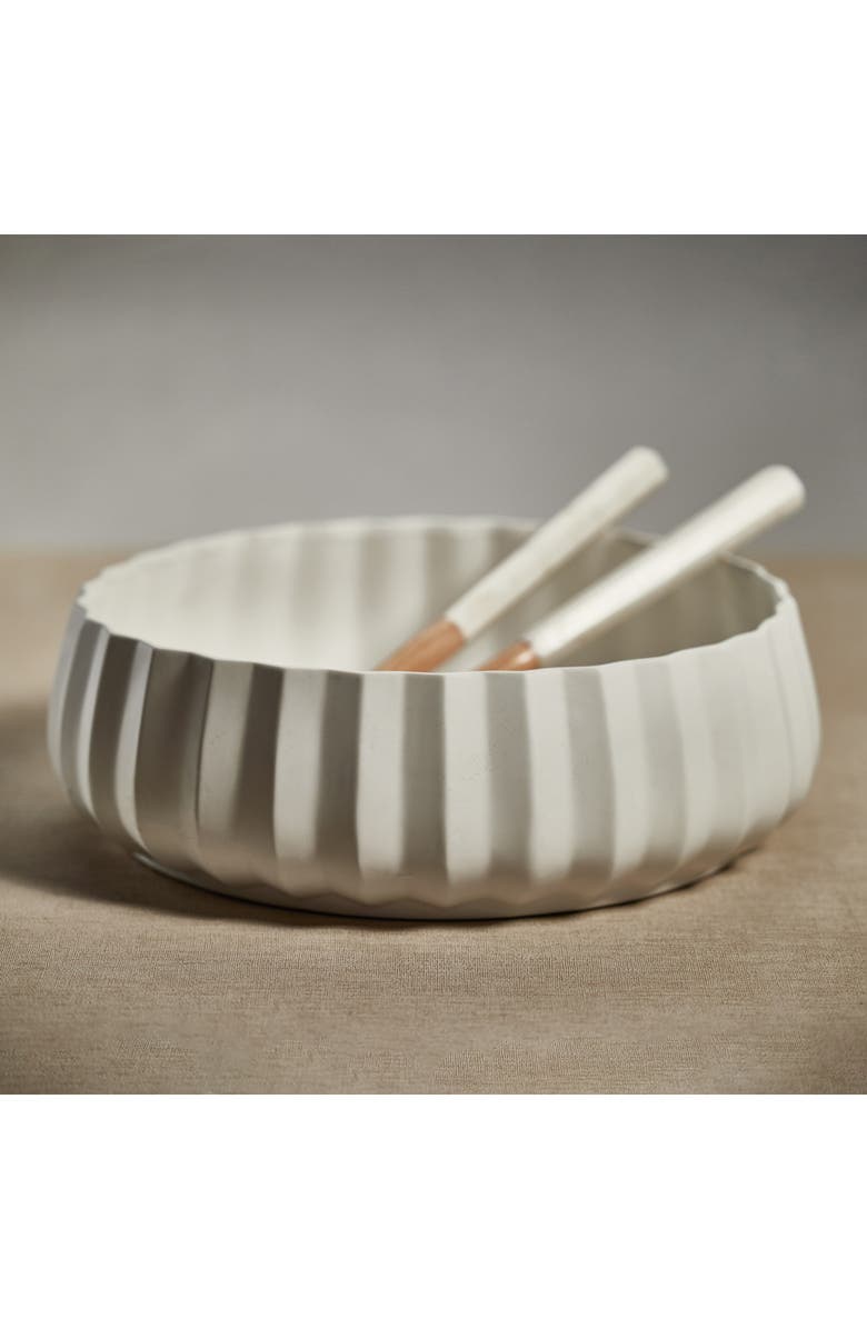 Zodax Chantria Ceramic Bowl, Alternate, color, White