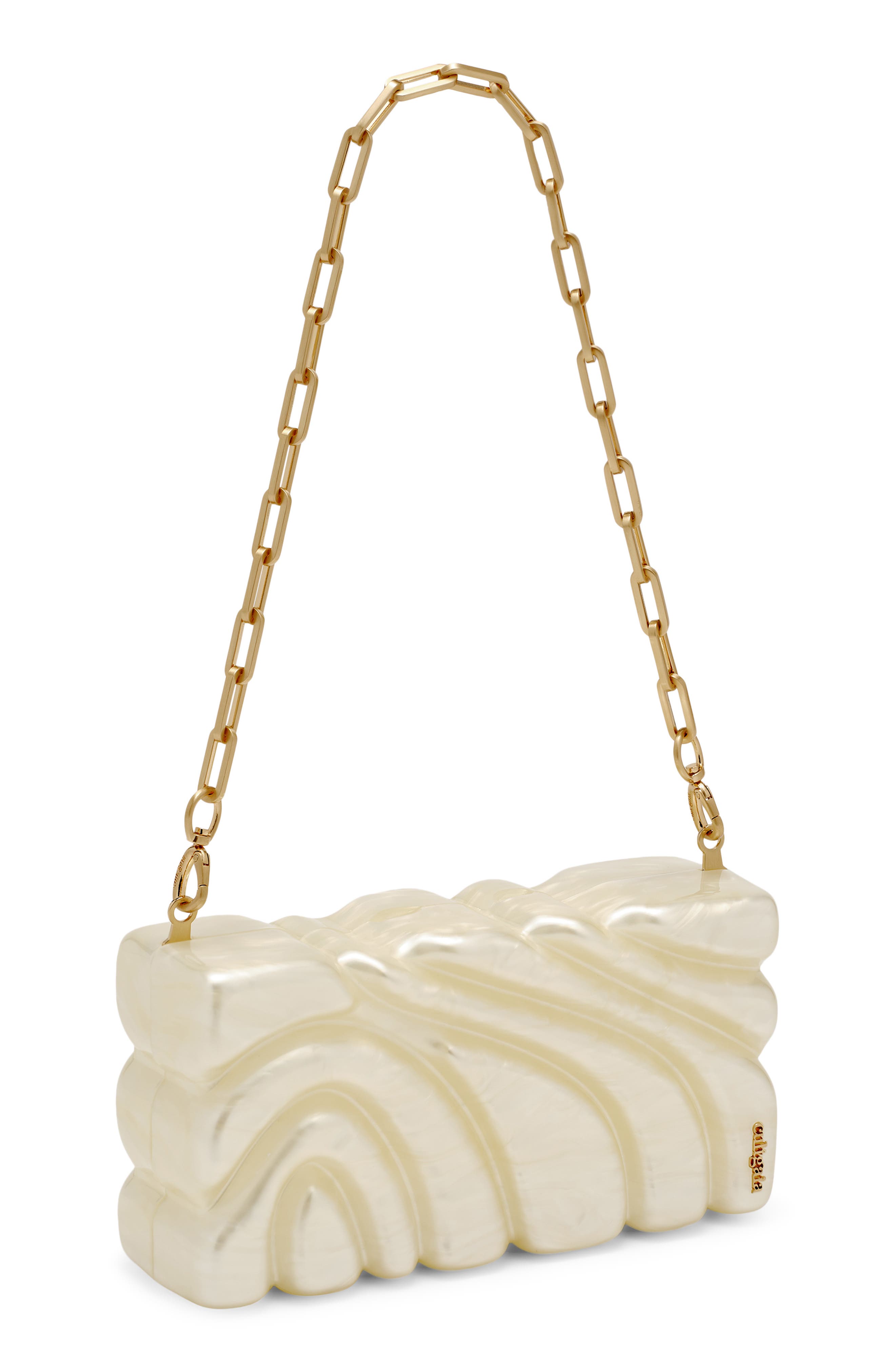Cult Gaia Aura Box Clutch, Alternate, color, Ivory
