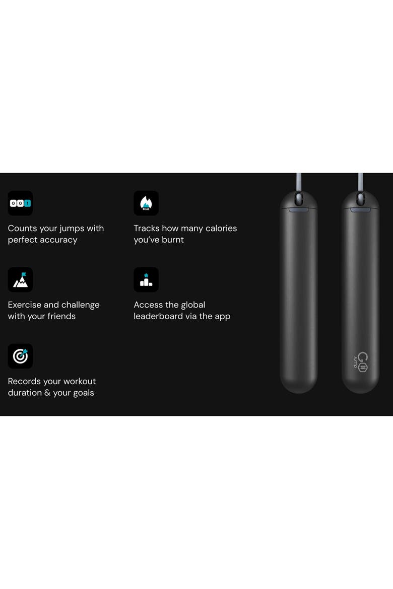 GoJump SmartRope App-Enabled Smart Jump Rope, Alternate, color, Black