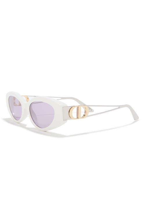 Dior 30montaigne B6i 51mm Oval Sunglasses In White