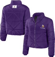 WEAR by Erin Andrews Women's WEAR by Erin Andrews  Purple Minnesota Vikings Cropped Puffer Full-Zip Jacket