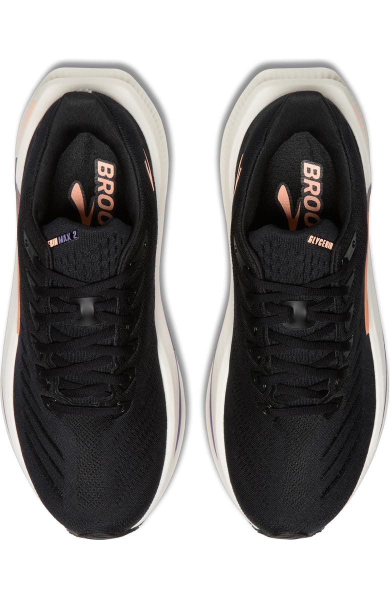 Brooks Glycerin Max 2 Hybrid Running Shoe, Alternate, color, Black/ Peach/ Clear