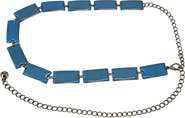 MADISON BEVERLY HILLS Vintage 1960s70s Blue Enamel Chain Belt