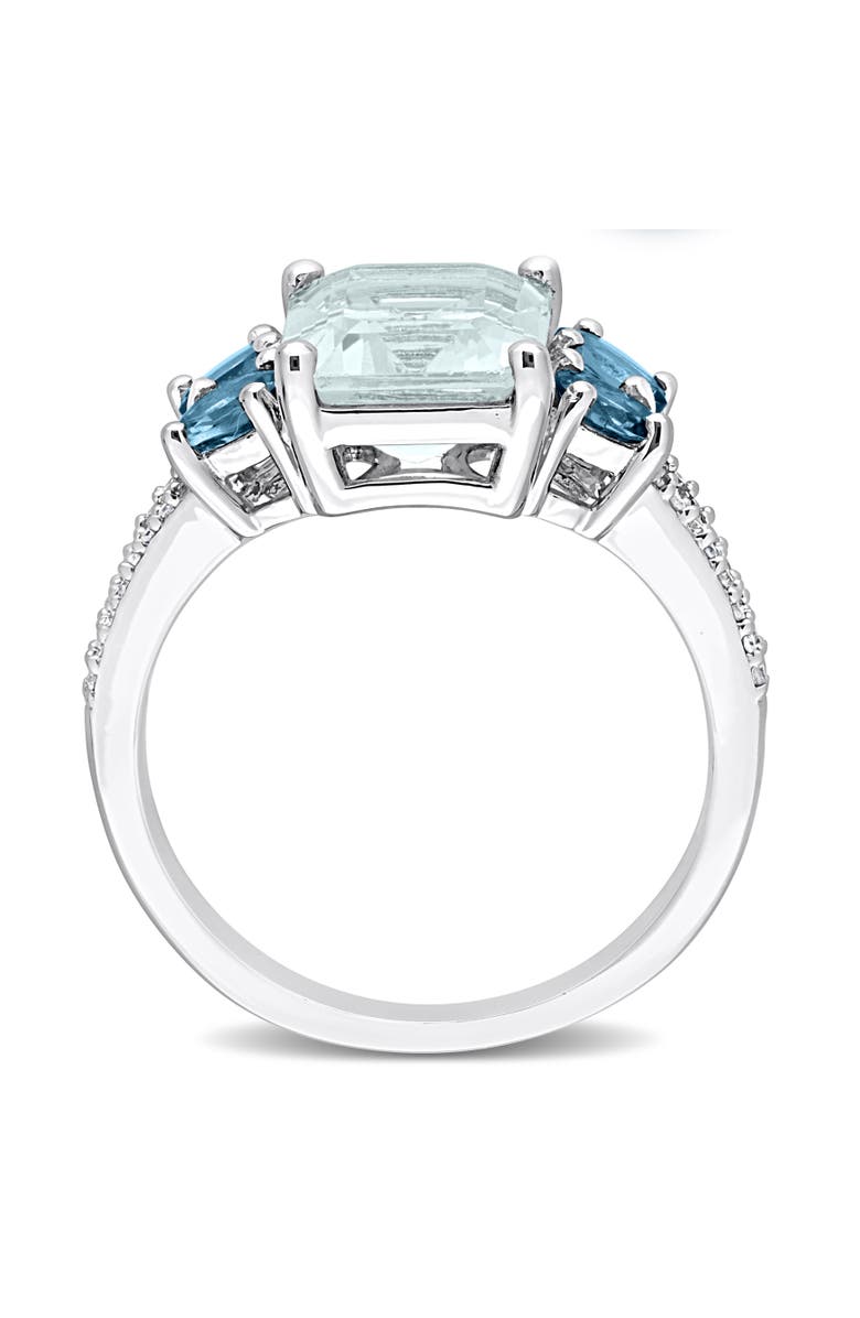 Julianna B. Aquamarine, Topaz & Diamond Ring Silver, Alternate, color, Aquamarine