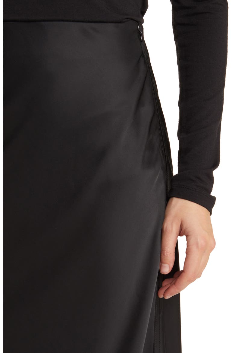 Bias Cut Satin Midi Skirt, Alternate, color, BLACK