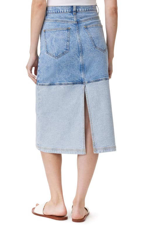 HABITUAL HABITUAL COLORBLOCK DENIM MIDI SKIRT 