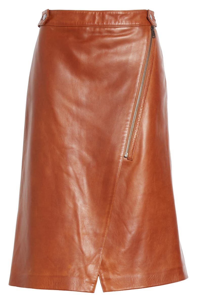 Nordstrom Signature Faux Wrap Leather Skirt, Alternate, color,