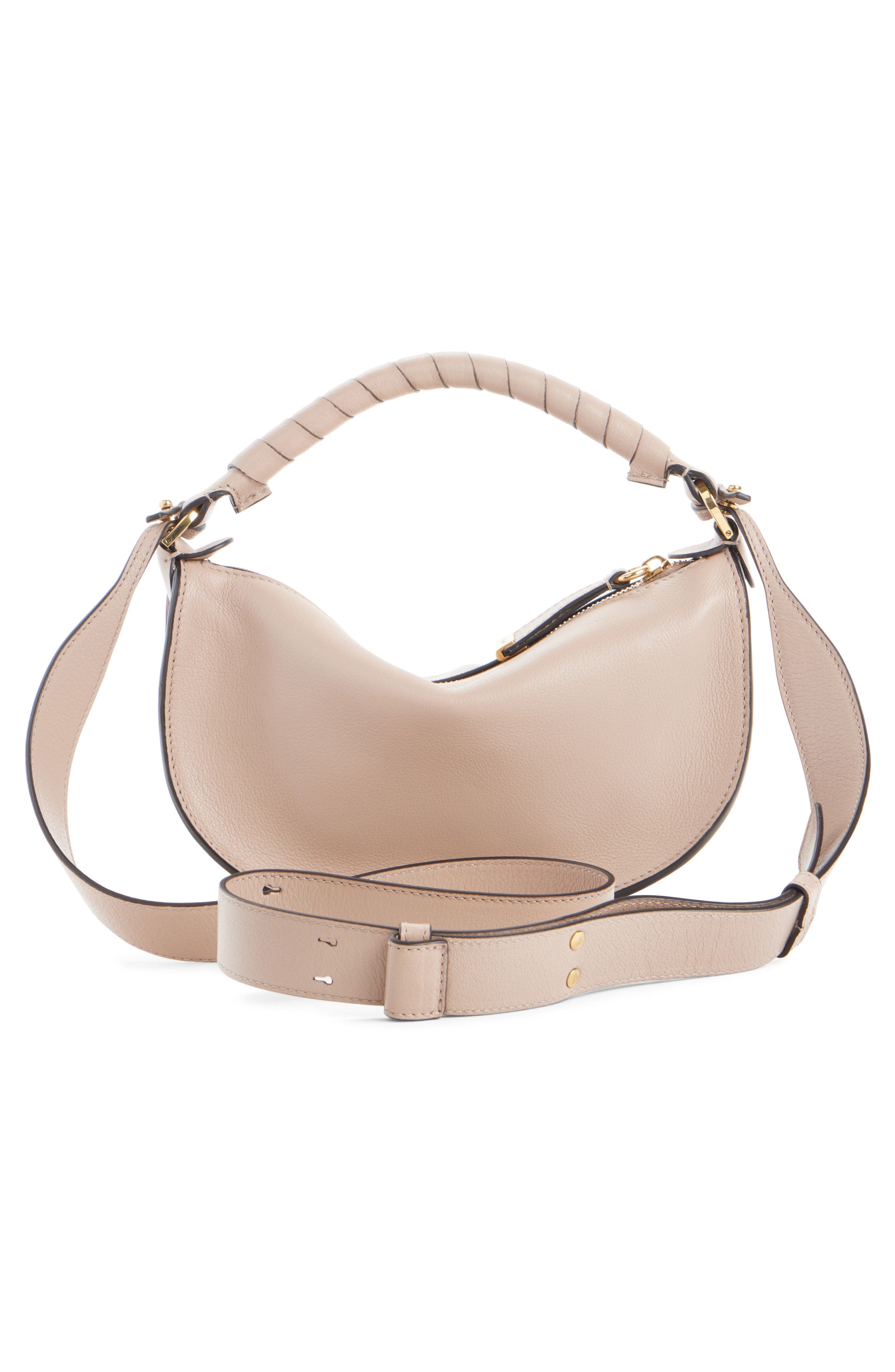 Chloé Mini Marcie Leather Camera Shoulder Bag, Alternate, color, Woodsmoke