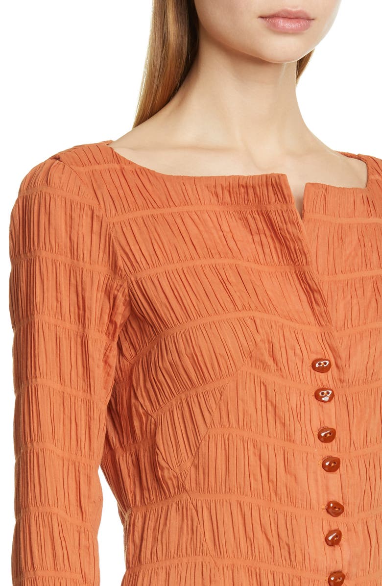 Cult Gaia Lafina Long Sleeve Crinkle Minidress, Alternate, color,