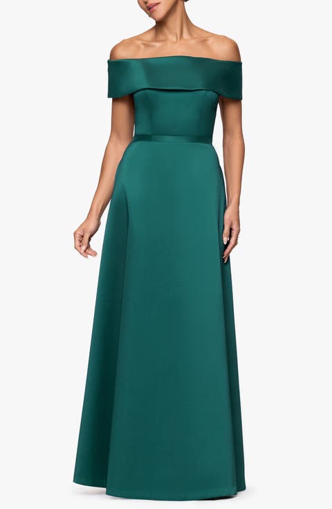 Off the Shoulder Mikado Gown