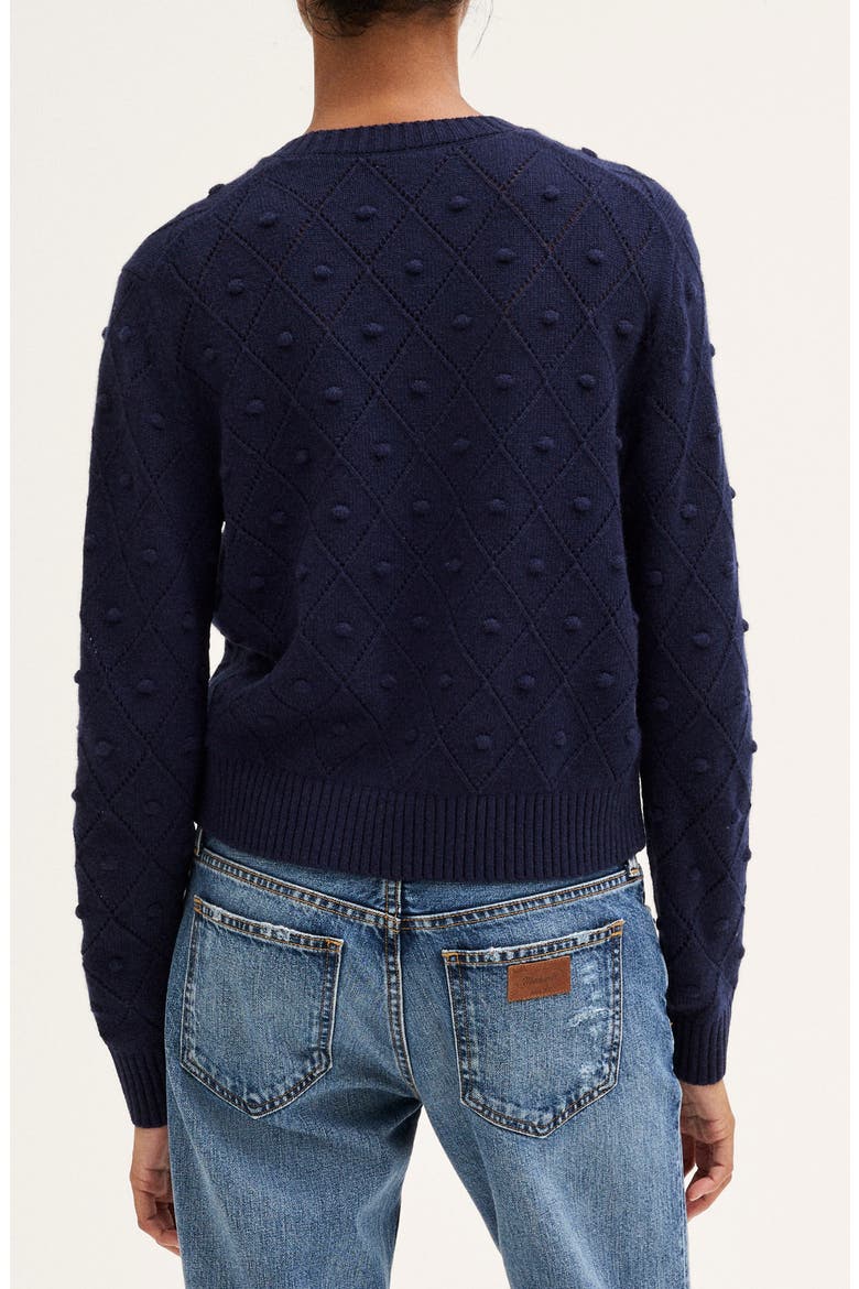 The Mila Merino Wool Crewneck, Alternate, color, IVORY AND NAVY SWAN