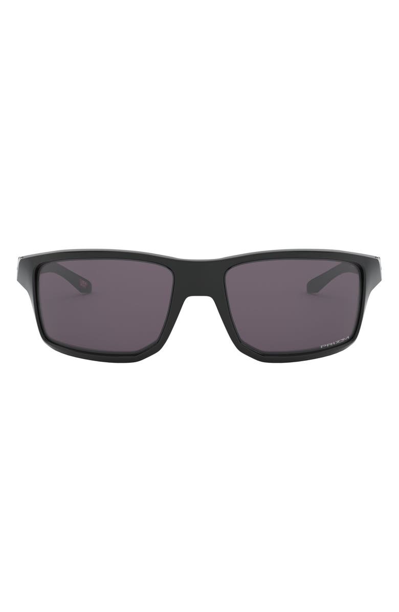 Oakley Gibston 61mm Wrap Sunglasses, Main, color, Black