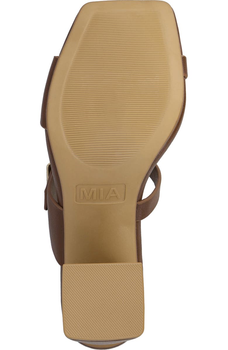 MIA Rene Double Buckle Block Heel Sandal, Alternate, color, Brown
