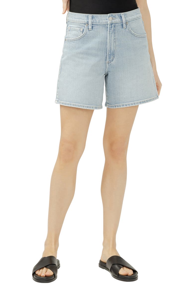 Be Easy Mid Thigh Denim Shorts, Main, color, MELBOURNE
