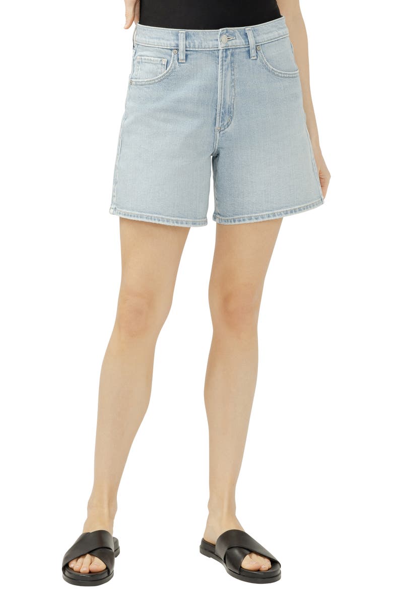 Silver Jeans Co. Be Easy Mid Thigh Denim Shorts, Main, color, 