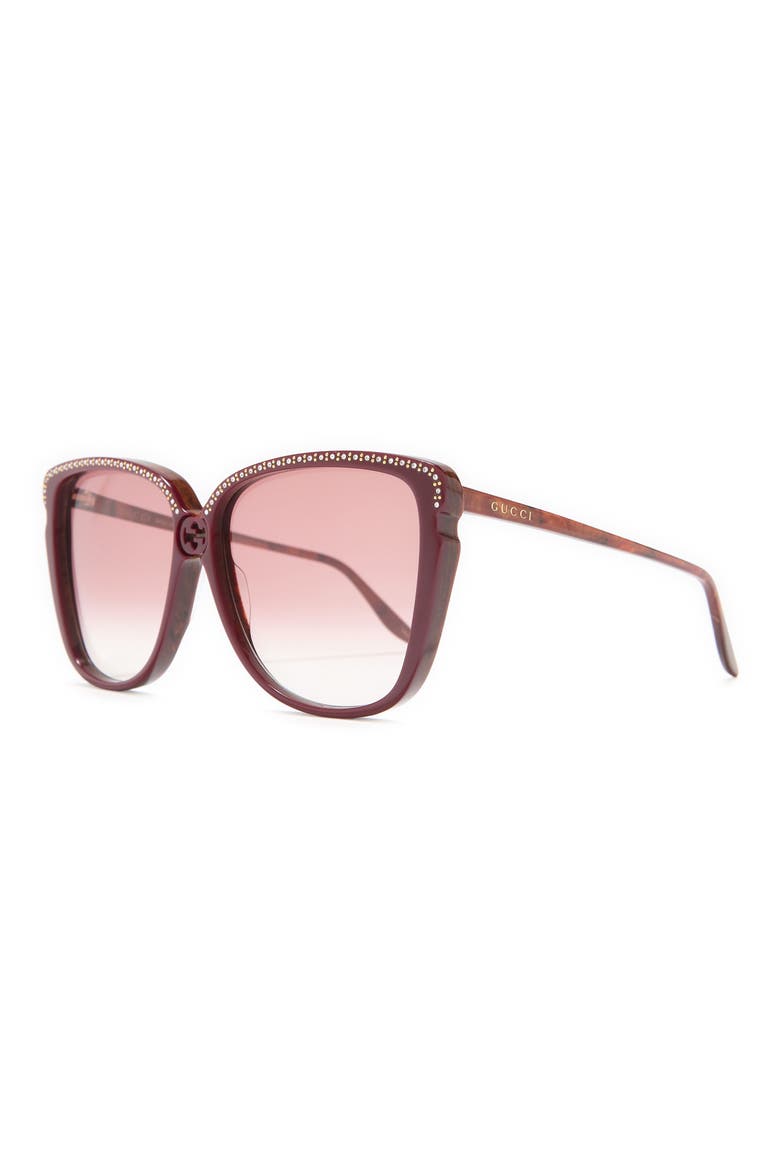63mm Sunglasses, Alternate, color, BURGUNDY