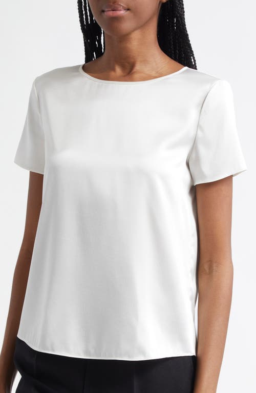 Emporio Armani Silk Top Adjustable Round-neck In White