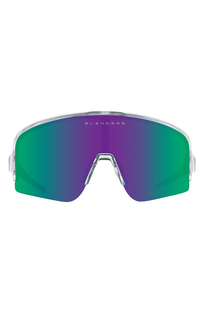 Blenders Eyewear Eclipse X2 140mm Polarized Shield Sunglasses, Main, color, Clear/ Adventureland