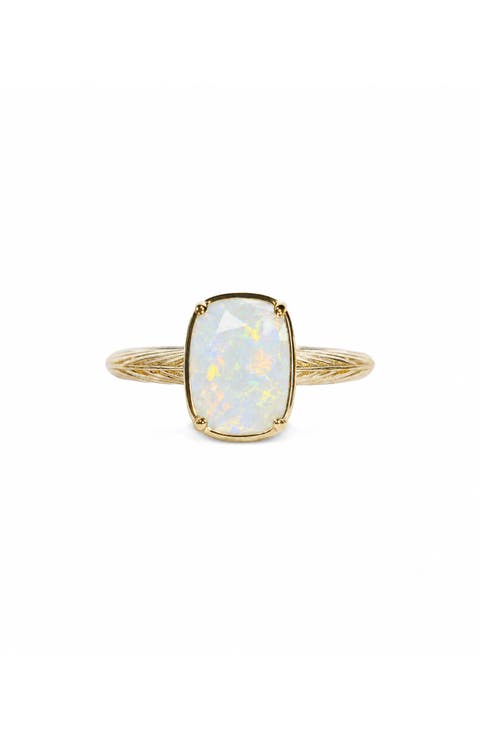 Elon Sterling Silver Lab Created Opal Statement Ring
