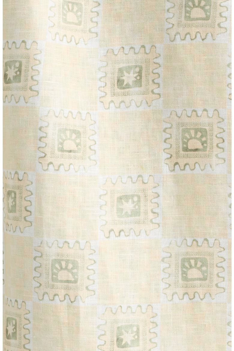 Tehla Tile Print Linen Camp Shirt, Alternate, color, ECRU- 17