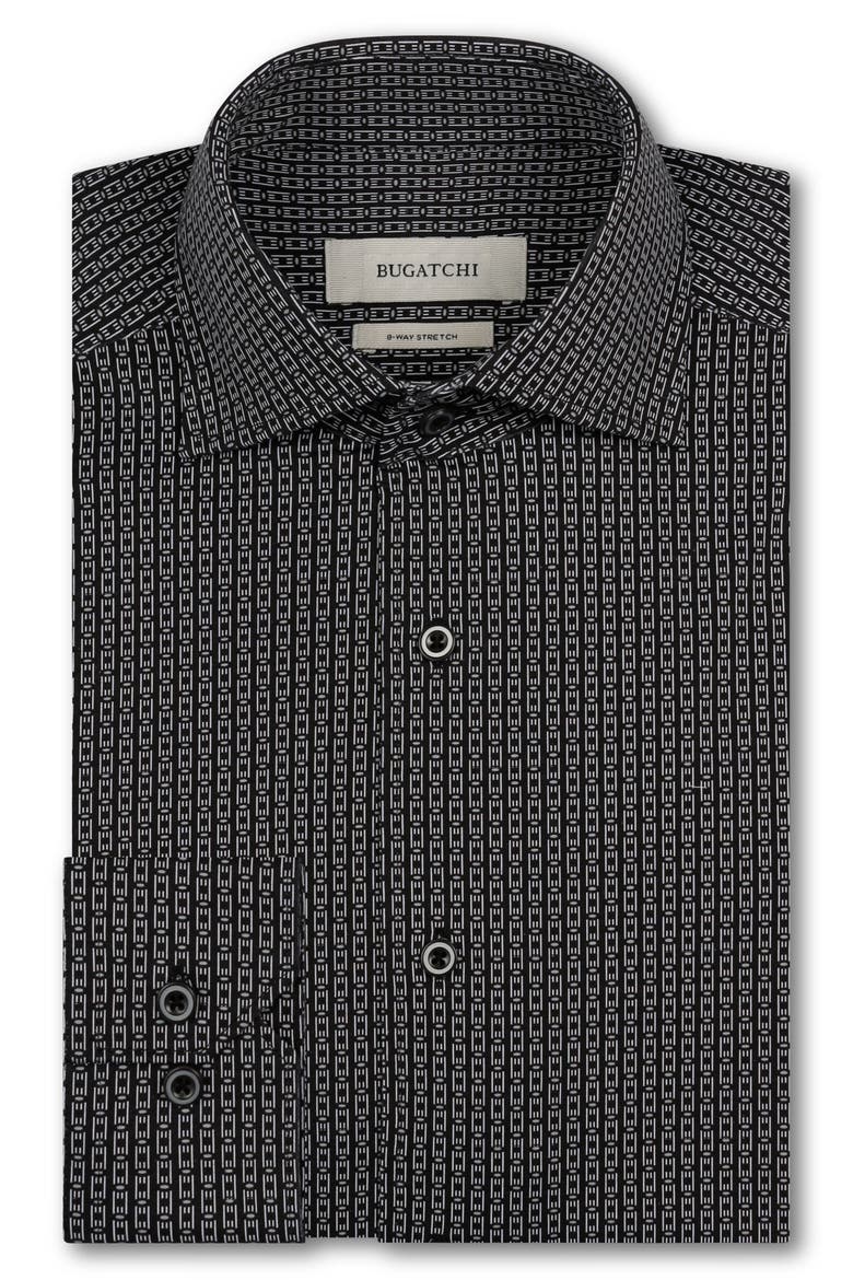 Devon OoohCotton® Geometric Button-Up Shirt, Alternate, color, BLACK
