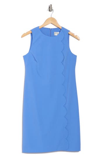 ELIZA J ELIZA J SLEEVELESS SCALLOPED SHIFT DRESS