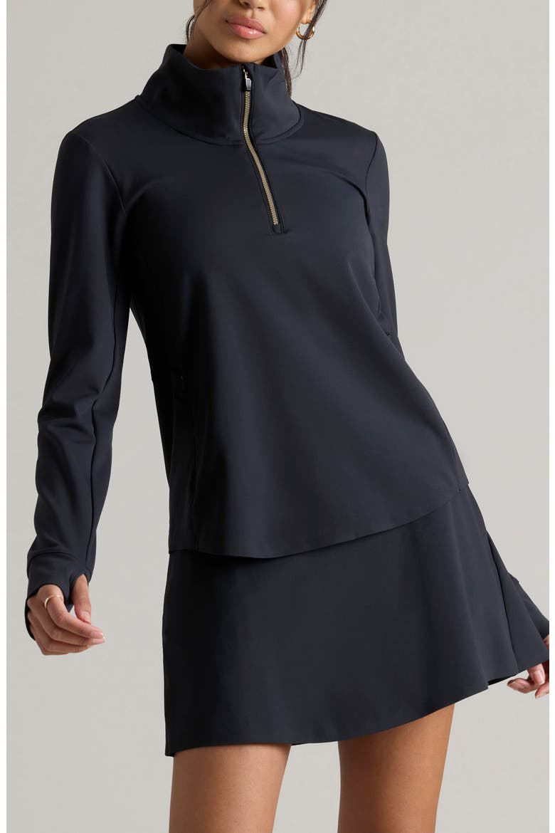 Course to Court Long Sleeve Quarter Zip Top, Main, color, BLACK